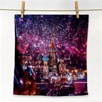 Moscow Kremlin Saint Basils Cathedral Architecture  Building Cityscape Night Fireworks Face Towel Front