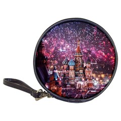 Moscow Kremlin Saint Basils Cathedral Architecture  Building Cityscape Night Fireworks Classic 20-cd Wallets by Cowasu