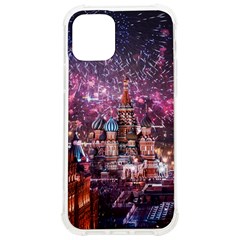 Moscow Kremlin Saint Basils Cathedral Architecture  Building Cityscape Night Fireworks Iphone 12/12 Pro Tpu Uv Print Case by Cowasu