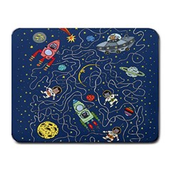 Cat Cosmos Cosmonaut Rocket Small Mousepad by Cowasu