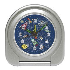 Cat Cosmos Cosmonaut Rocket Travel Alarm Clock by Cowasu