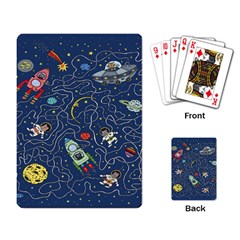 Cat Cosmos Cosmonaut Rocket Playing Cards Single Design (rectangle) by Cowasu