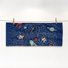 Cat Cosmos Cosmonaut Rocket Hand Towel by Cowasu