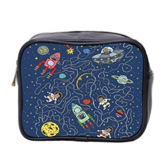 Cat Cosmos Cosmonaut Rocket Mini Toiletries Bag (two Sides) by Cowasu