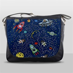 Cat Cosmos Cosmonaut Rocket Messenger Bag