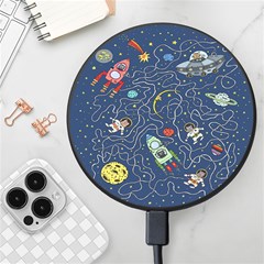 Cat Cosmos Cosmonaut Rocket Wireless Fast Charger(black) by Cowasu