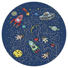 Cat Cosmos Cosmonaut Rocket Round Trivet