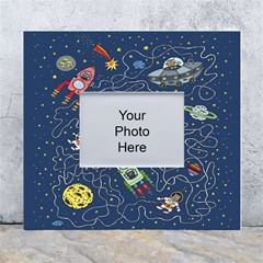 Cat Cosmos Cosmonaut Rocket White Wall Photo Frame 5  X 7  by Cowasu