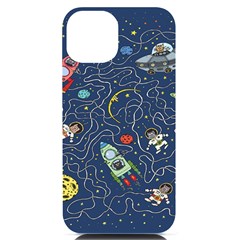 Cat Cosmos Cosmonaut Rocket Iphone 14 Black Uv Print Case by Cowasu