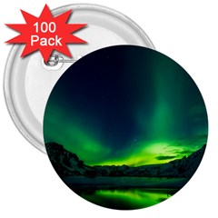 Iceland Aurora Borealis 3  Buttons (100 Pack)  by Cowasu