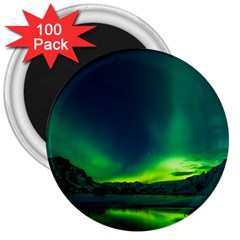 Iceland Aurora Borealis 3  Magnets (100 Pack) by Cowasu