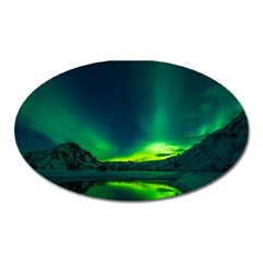 Iceland Aurora Borealis Oval Magnet by Cowasu