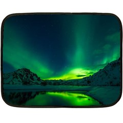 Iceland Aurora Borealis Two Sides Fleece Blanket (mini) by Cowasu