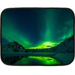 Iceland Aurora Borealis Two Sides Fleece Blanket (Mini) 35 x27  Blanket Front