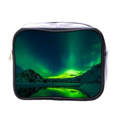 Iceland Aurora Borealis Mini Toiletries Bag (one Side) by Cowasu