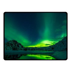 Iceland Aurora Borealis Fleece Blanket (small) by Cowasu