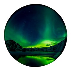 Iceland Aurora Borealis Round Glass Fridge Magnet (4 Pack) by Cowasu