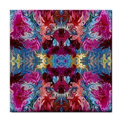 Roses Liquify  Tile Coaster by kaleidomarblingart