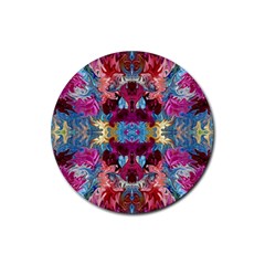 Roses Liquify  Rubber Round Coaster (4 Pack) by kaleidomarblingart