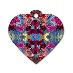 Roses Liquify  Dog Tag Heart (two Sides) by kaleidomarblingart