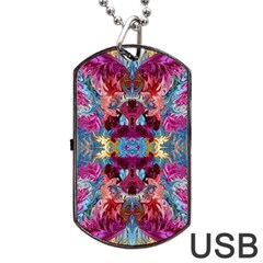 Roses Liquify  Dog Tag Usb Flash (one Side) by kaleidomarblingart