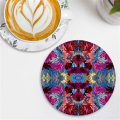 Roses Liquify  Uv Print Round Tile Coaster by kaleidomarblingart