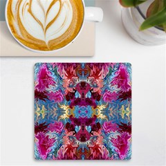 Roses Liquify  Uv Print Square Tile Coaster  by kaleidomarblingart