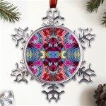 Roses Liquify  Metal Large Snowflake Ornament Front