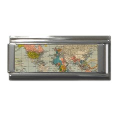 Vintage World Map Superlink Italian Charm (9mm) by Cowasu