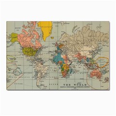 Vintage World Map Postcards 5  X 7  (pkg Of 10) by Cowasu