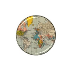 Vintage World Map Hat Clip Ball Marker (4 Pack) by Cowasu