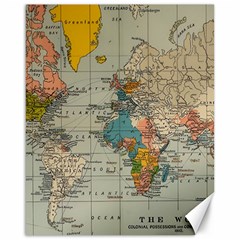 Vintage World Map Canvas 16  X 20  by Cowasu