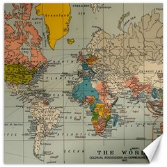 Vintage World Map Canvas 20  X 20  by Cowasu