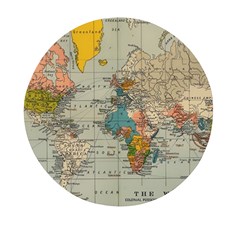 Vintage World Map Mini Round Pill Box by Cowasu