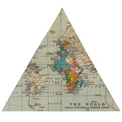 Vintage World Map Wooden Puzzle Triangle by Cowasu