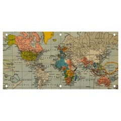 Vintage World Map Banner And Sign 4  X 2 