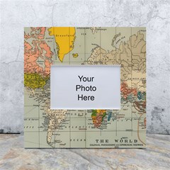 Vintage World Map White Box Photo Frame 4  X 6  by Cowasu