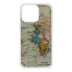 Vintage World Map Iphone 13 Pro Tpu Uv Print Case by Cowasu