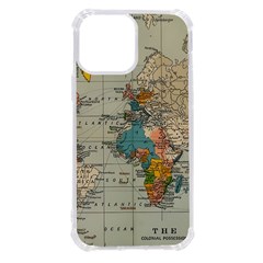 Vintage World Map Iphone 13 Pro Max Tpu Uv Print Case