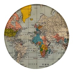 Vintage World Map Round Glass Fridge Magnet (4 Pack)