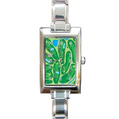 Golf Course Par Golf Course Green Rectangle Italian Charm Watch by Cowasu