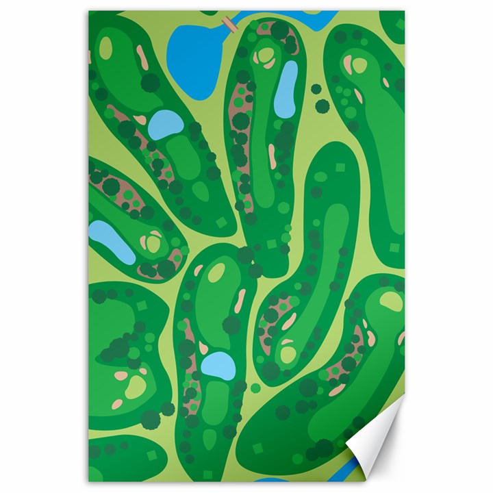 Golf Course Par Golf Course Green Canvas 24  x 36 