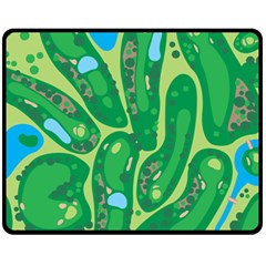 Golf Course Par Golf Course Green Fleece Blanket (medium) by Cowasu