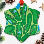 Golf Course Par Golf Course Green Snowflake Ornament (Two Sides) Front