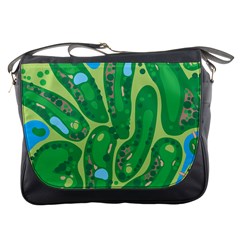 Golf Course Par Golf Course Green Messenger Bag by Cowasu