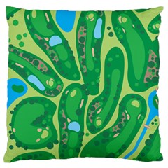 Golf Course Par Golf Course Green Large Cushion Case (two Sides) by Cowasu