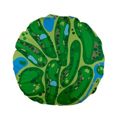 Golf Course Par Golf Course Green Standard 15  Premium Flano Round Cushions by Cowasu