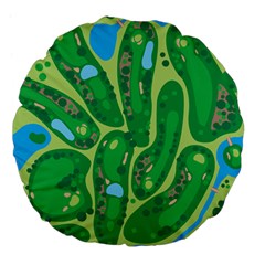 Golf Course Par Golf Course Green Large 18  Premium Flano Round Cushions by Cowasu