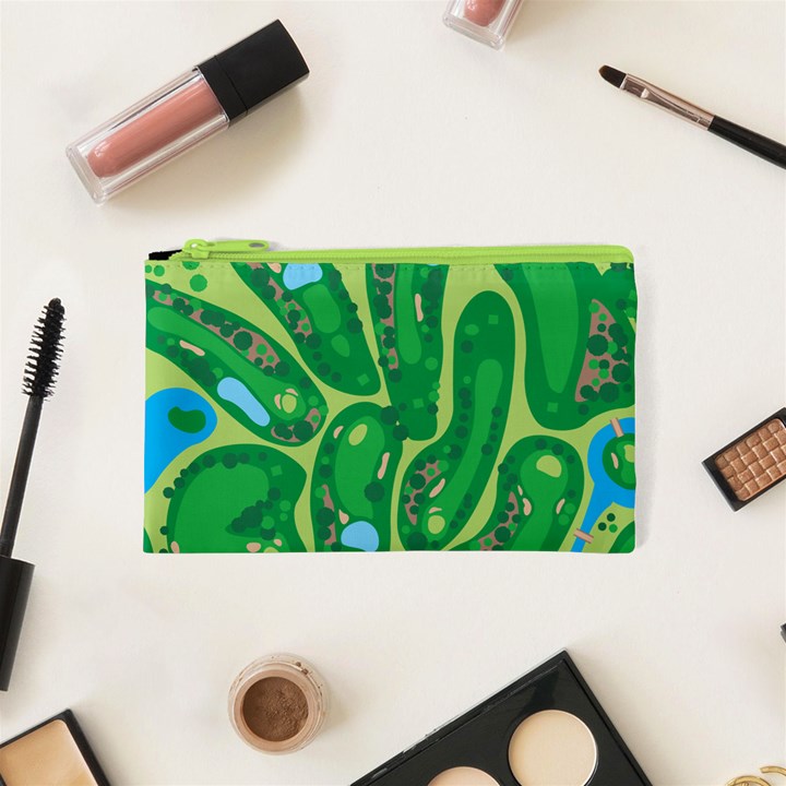 Golf Course Par Golf Course Green Cosmetic Bag (XS)