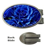 Blue Roses Flowers Plant Romance Blossom Bloom Nature Flora Petals Money Clips (Oval)  Front